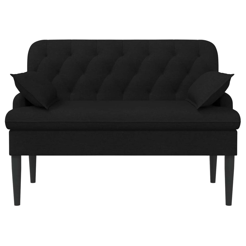 Love seat με κουμπιά Μαύρο 111 x 68 x 80 εκ. Ύφασμα