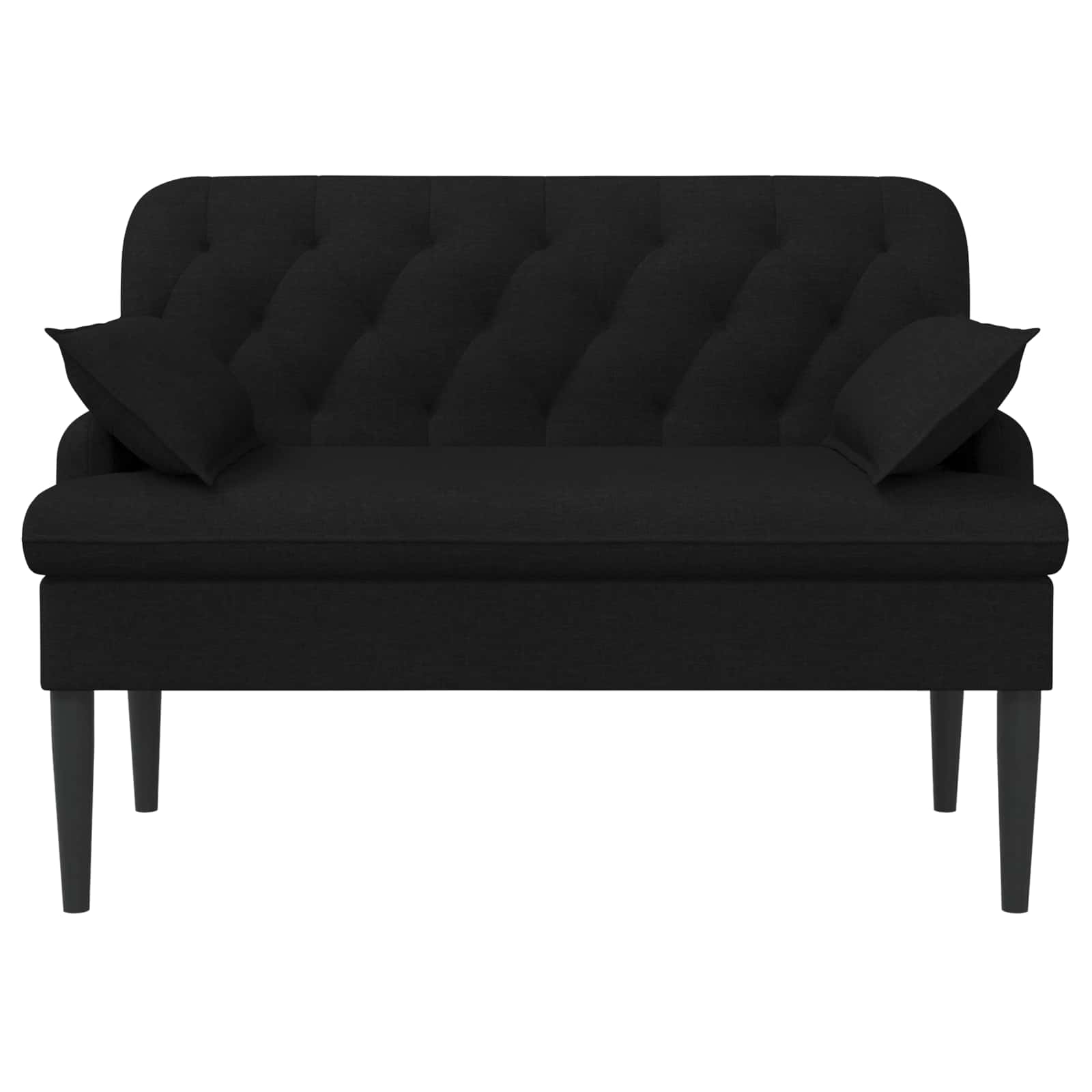 Love seat με κουμπιά Μαύρο 111 x 68 x 80 εκ. Ύφασμα