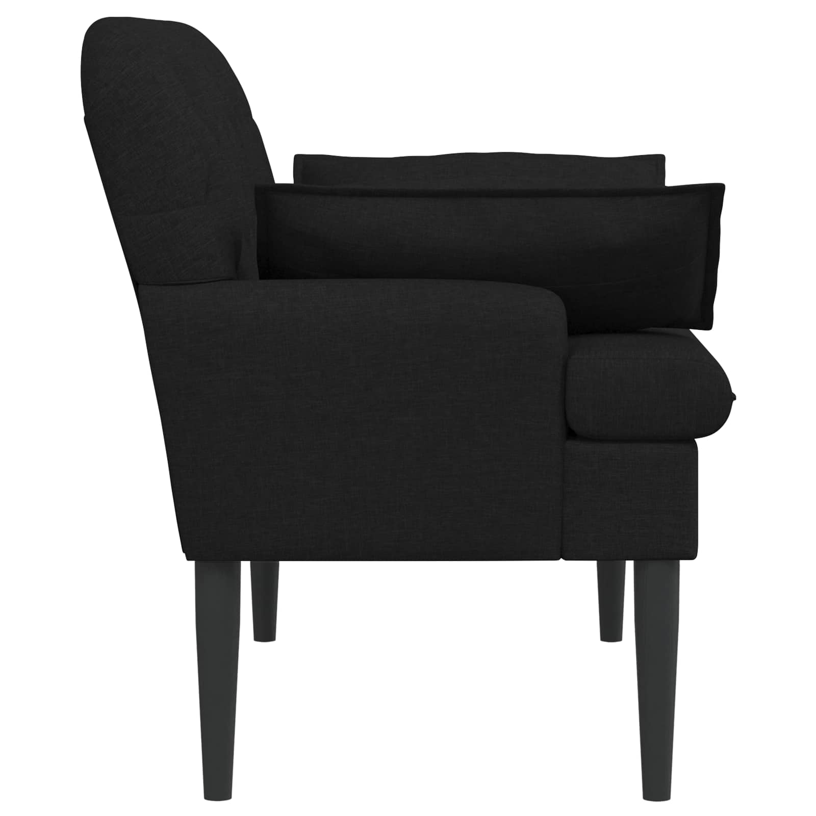 Love seat με κουμπιά Μαύρο 111 x 68 x 80 εκ. Ύφασμα