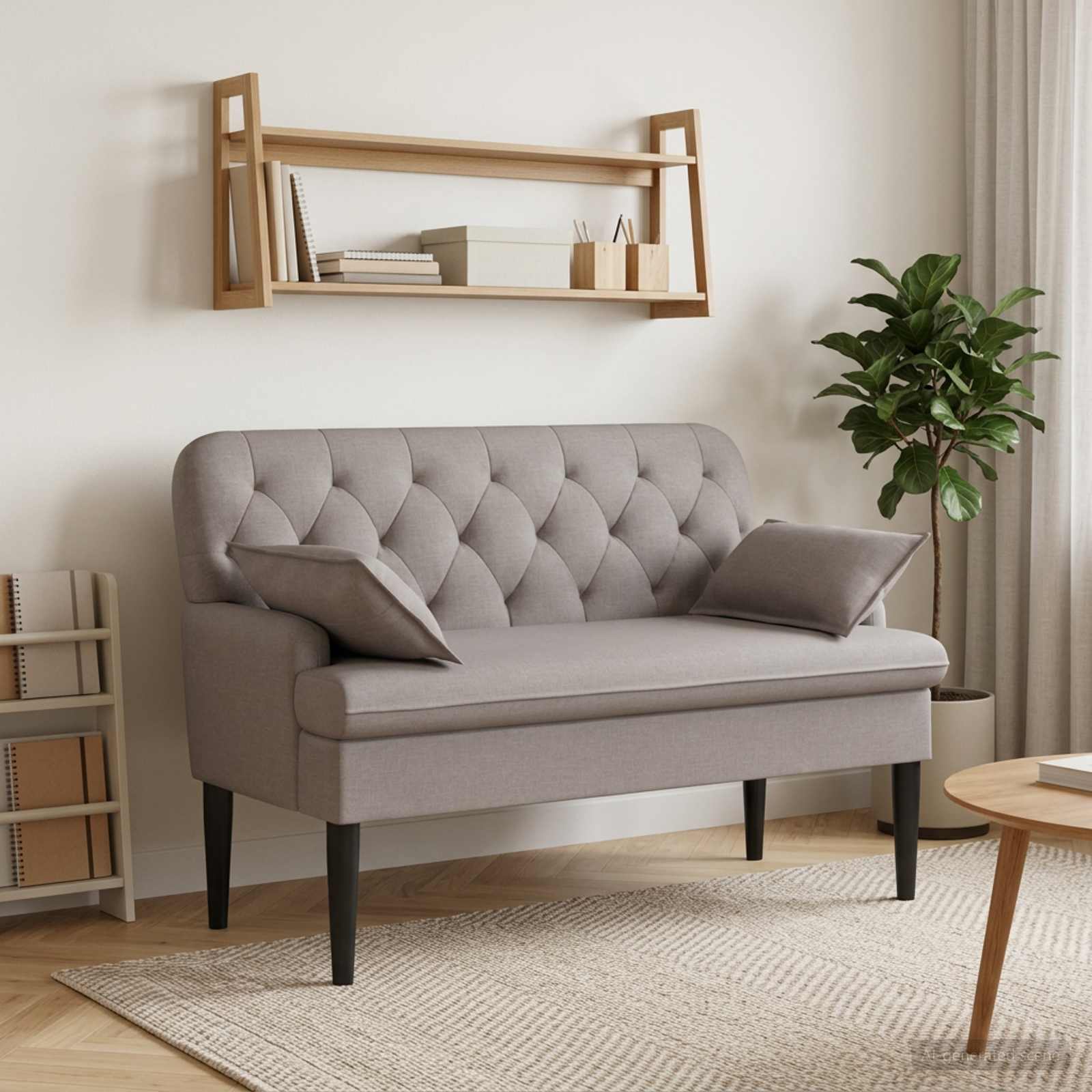 Love seat με κουμπιά Taupe 111 x 68 x 80 εκ. Ύφασμα