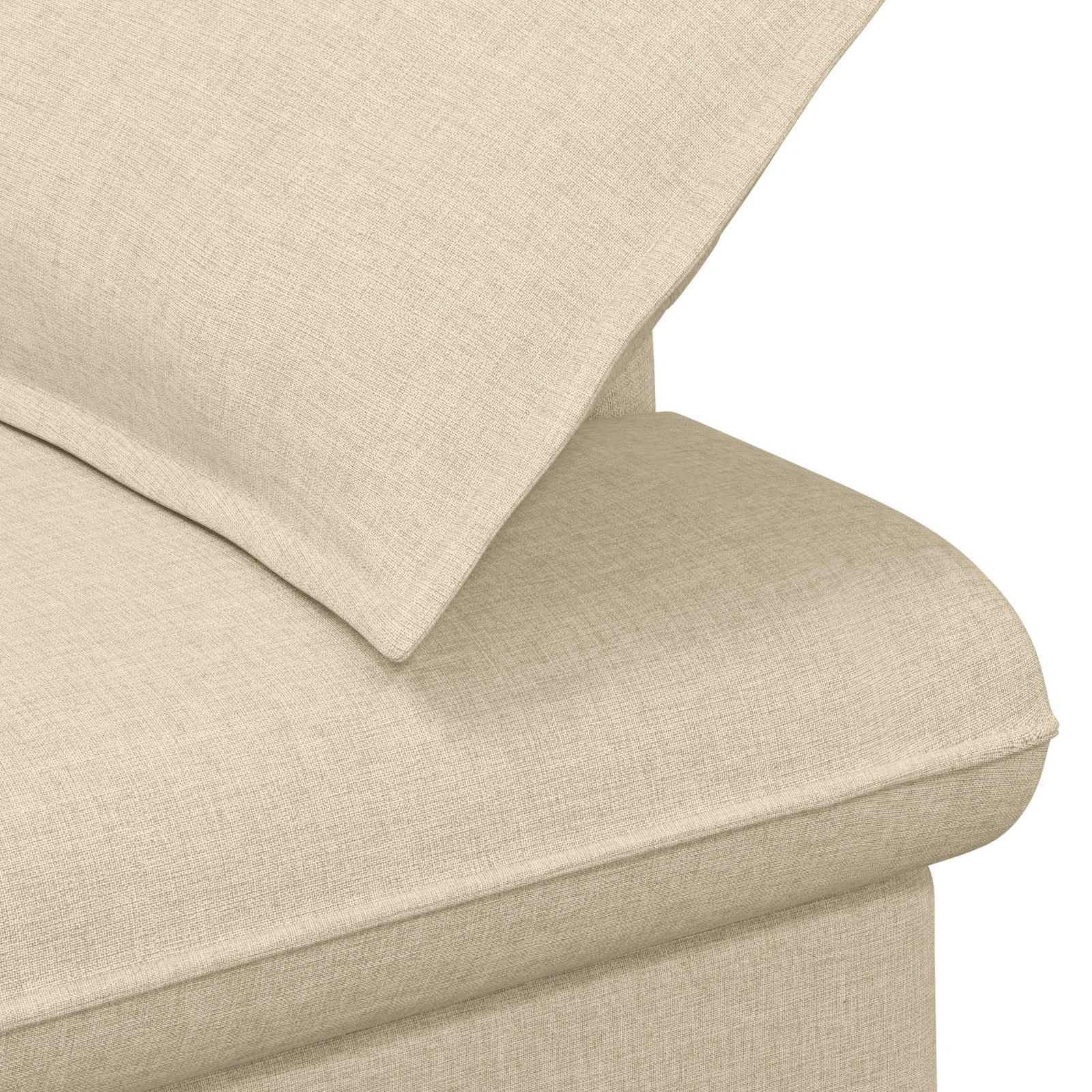 Love seat με κουμπιά Κρεμ 111 x 68 x 80 εκ. Ύφασμα