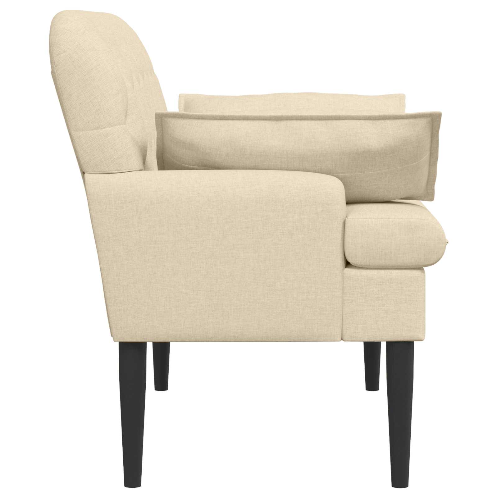 Love seat με κουμπιά Κρεμ 111 x 68 x 80 εκ. Ύφασμα