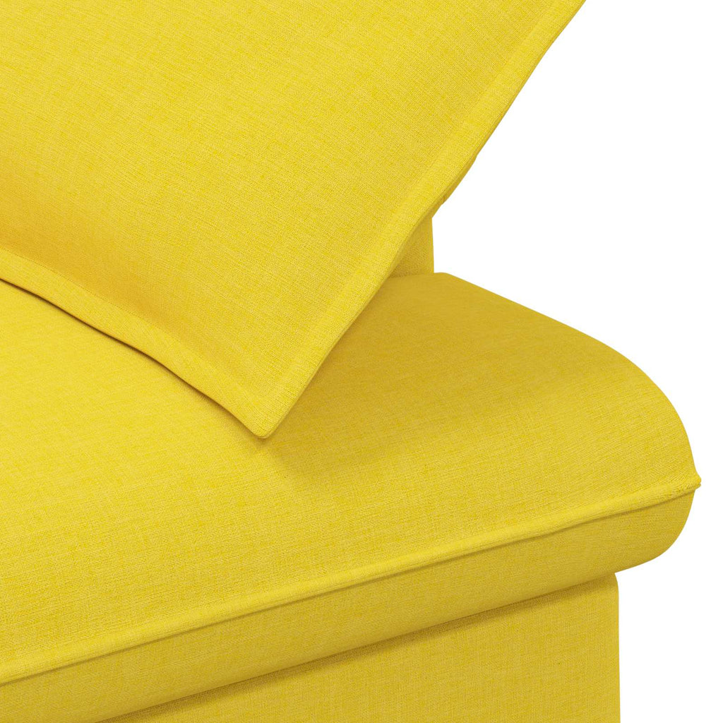 Love seat με κουμπιά Ανοιχτό Κίτρινο 111 x 68 x 80 εκ. Ύφασμα