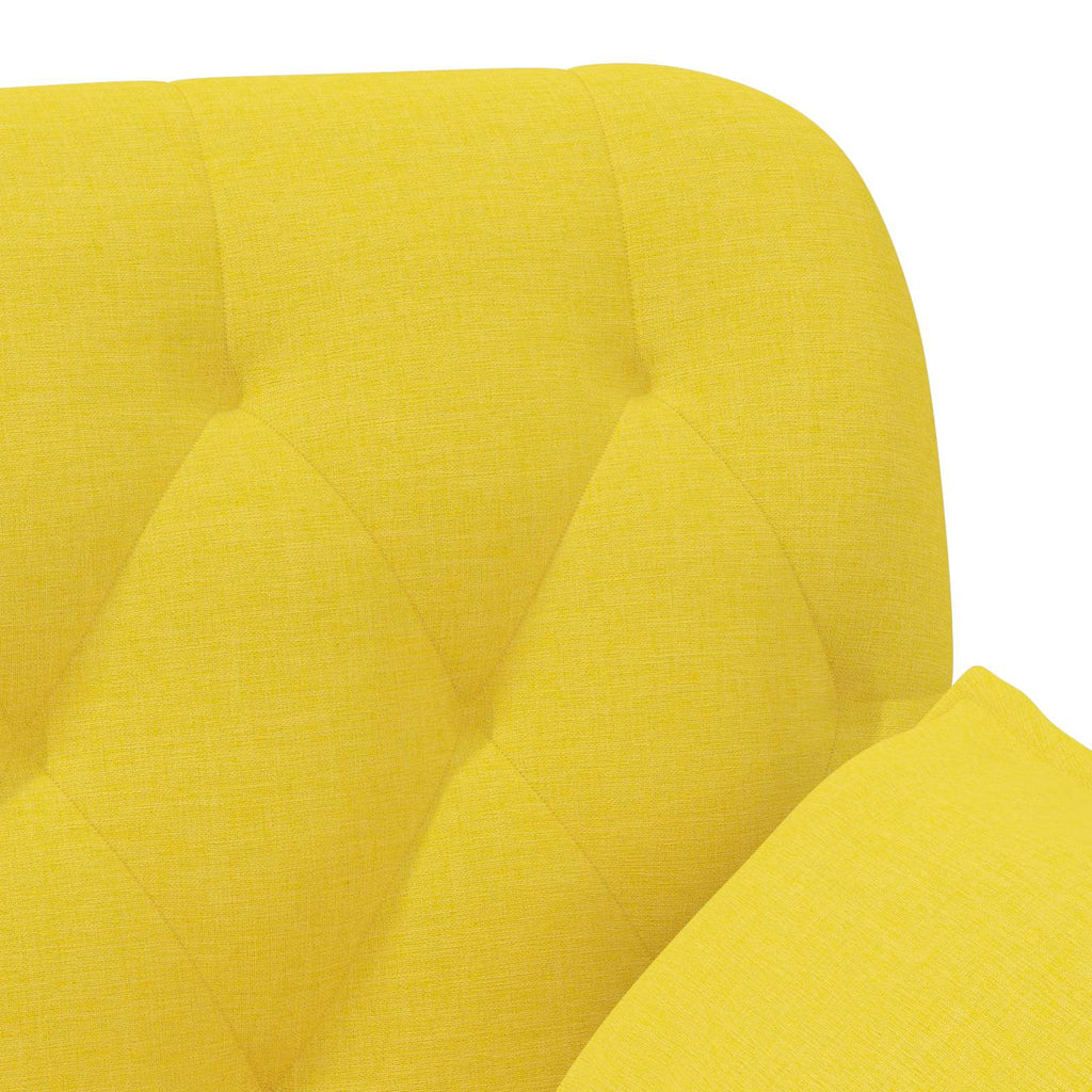 Love seat με κουμπιά Ανοιχτό Κίτρινο 111 x 68 x 80 εκ. Ύφασμα