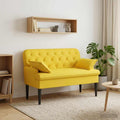 Love seat με κουμπιά Ανοιχτό Κίτρινο 111 x 68 x 80 εκ. Ύφασμα