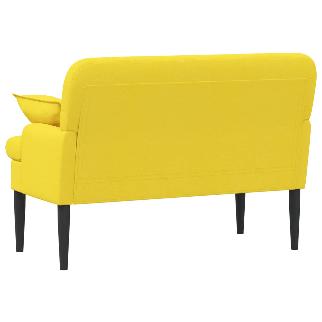 Love seat με κουμπιά Ανοιχτό Κίτρινο 111 x 68 x 80 εκ. Ύφασμα