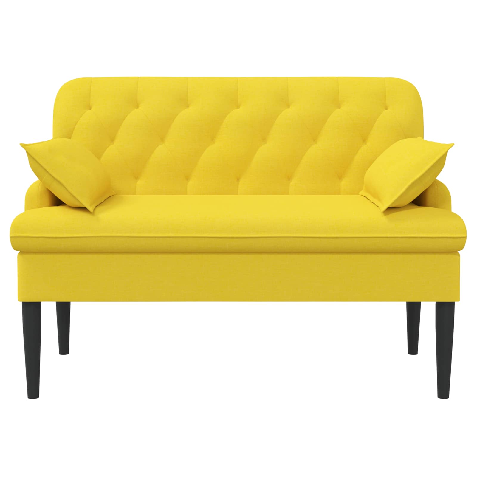 Love seat με κουμπιά Ανοιχτό Κίτρινο 111 x 68 x 80 εκ. Ύφασμα