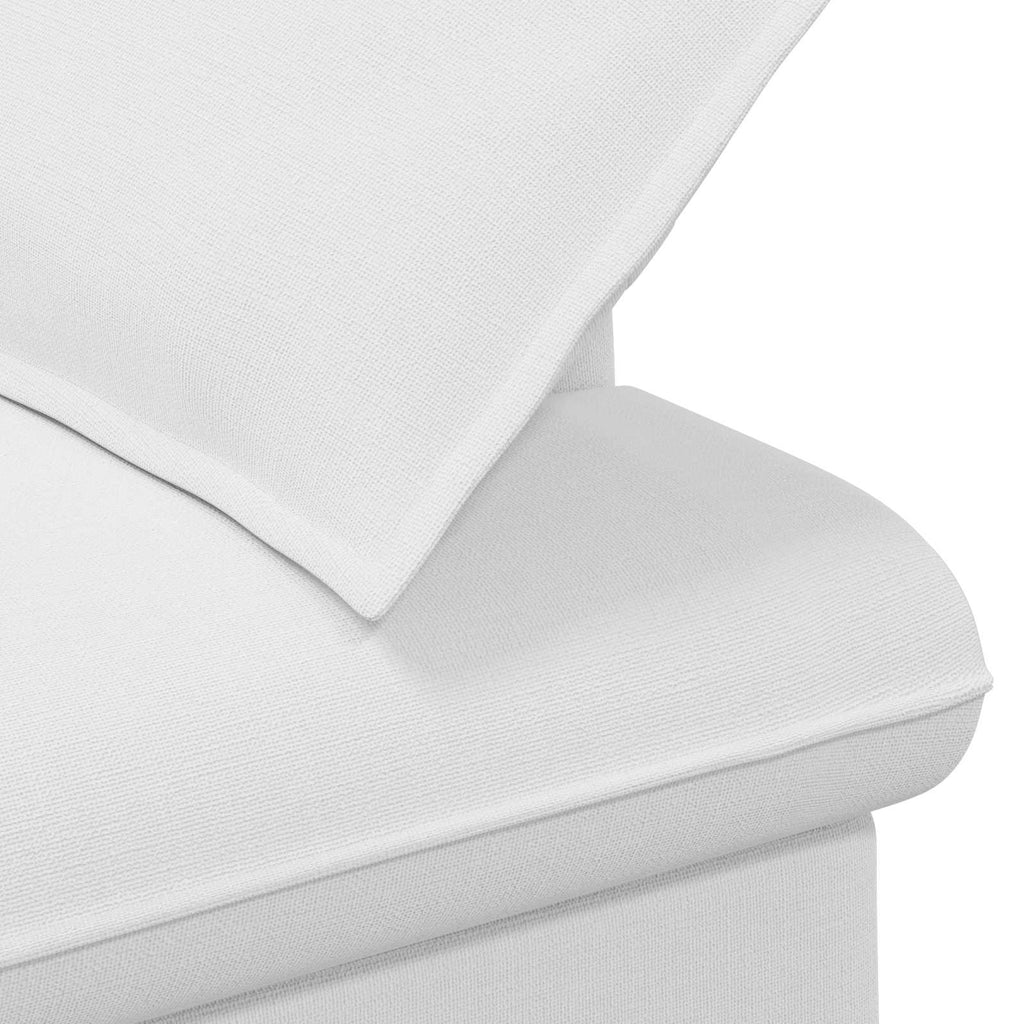 Love seat με κουμπιά Λευκό 111 x 68 x 80 εκ. Ύφασμα