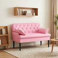 Love seat με κουμπιά Ροζ 111 x 68 x 80 εκ. Ύφασμα