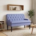 Love seat με κουμπιά Μπλε τζην 111 x 68 x 80 εκ. Ύφασμα