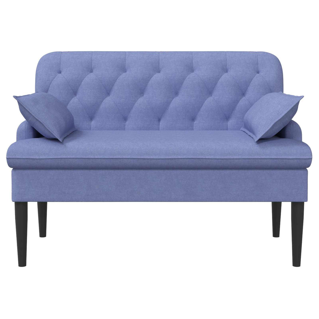 Love seat με κουμπιά Μπλε τζην 111 x 68 x 80 εκ. Ύφασμα