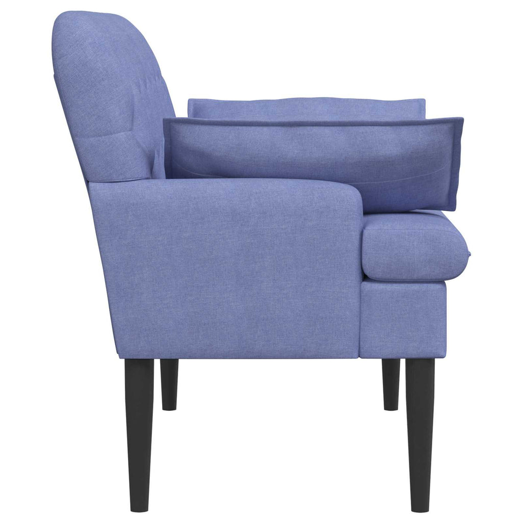 Love seat με κουμπιά Μπλε τζην 111 x 68 x 80 εκ. Ύφασμα