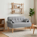 Love seat με κουμπιά Ανοιχτό γκρι 120 x 65 x 79 εκ Ύφασμα
