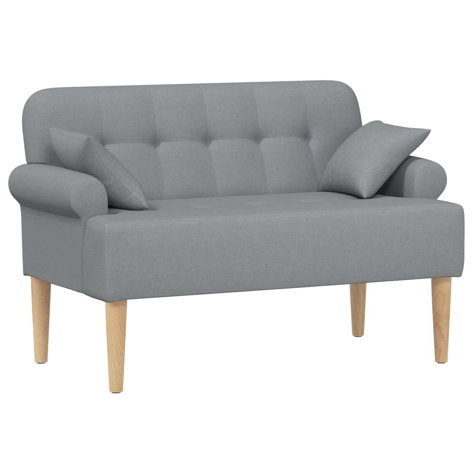 Love seat με κουμπιά Ανοιχτό γκρι 120 x 65 x 79 εκ Ύφασμα