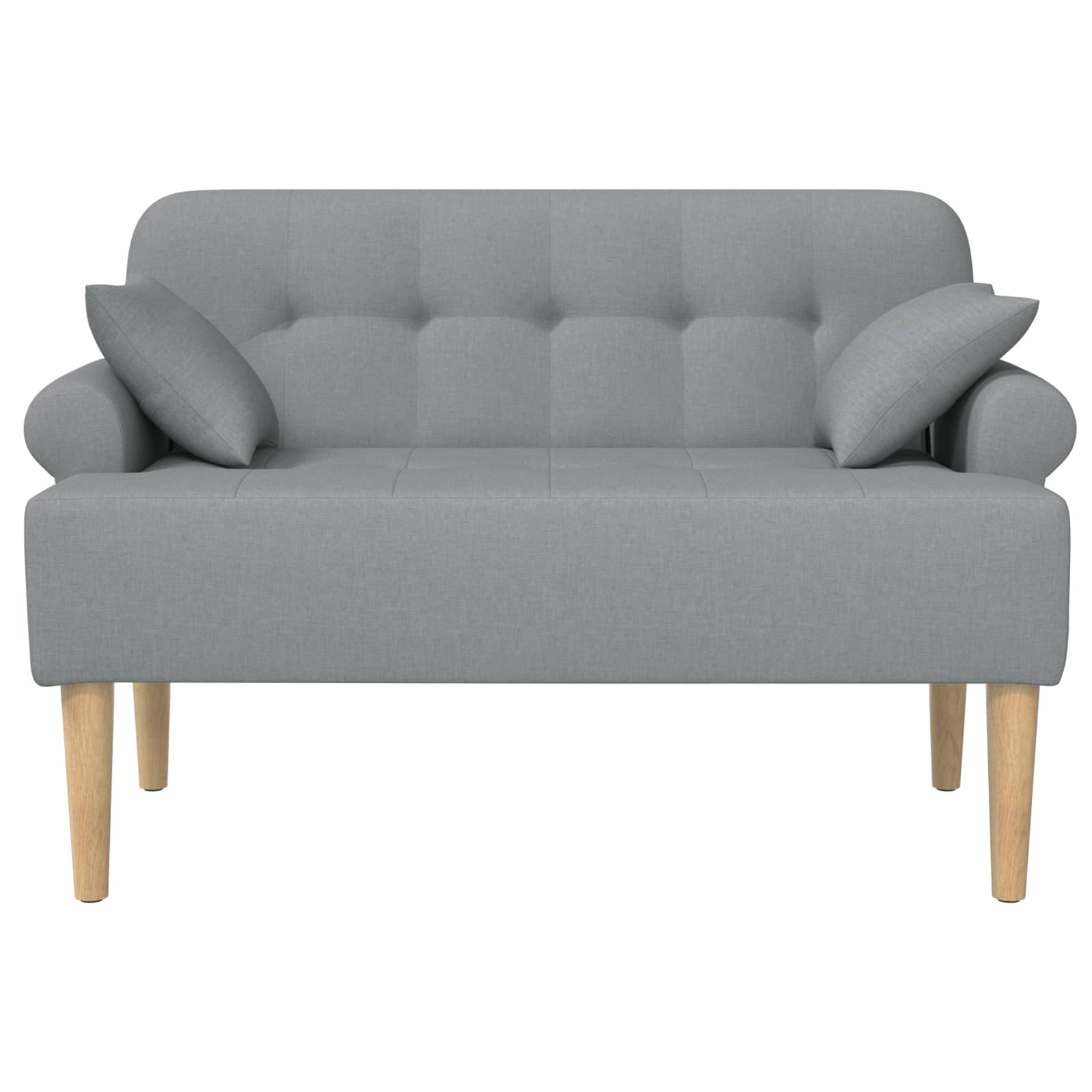 Love seat με κουμπιά Ανοιχτό γκρι 120 x 65 x 79 εκ Ύφασμα