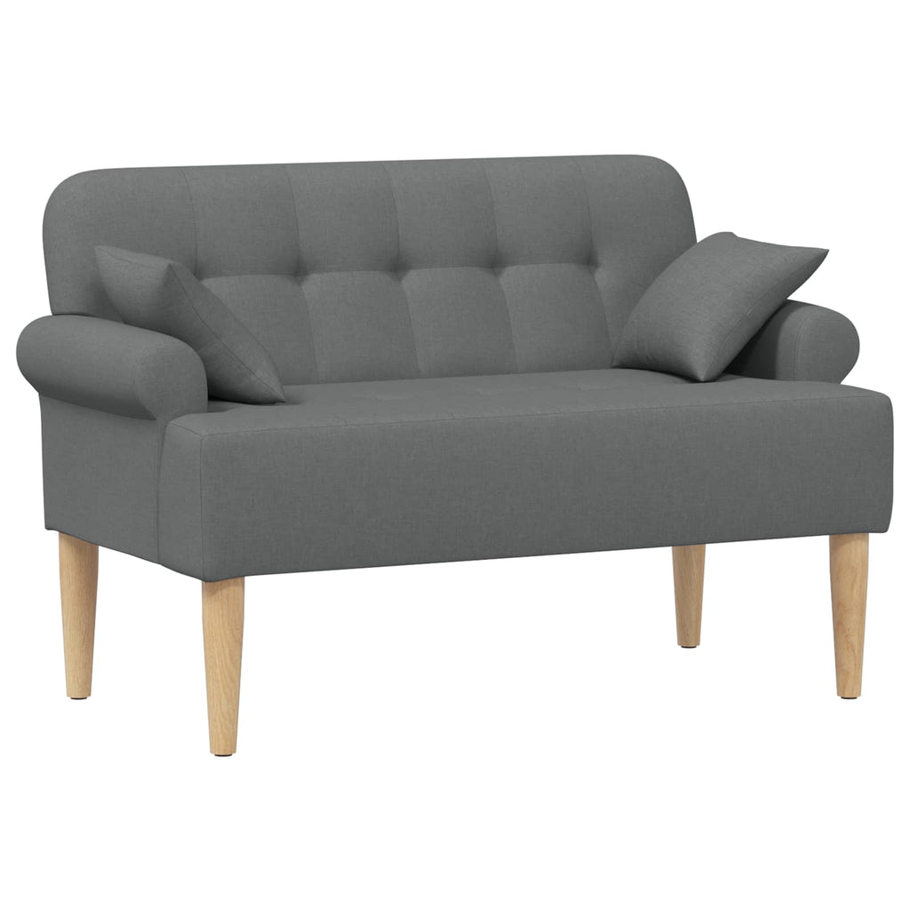 Love seat με κουμπιά Σκούρο Γκρι 120 x 65 x 79 εκ Ύφασμα