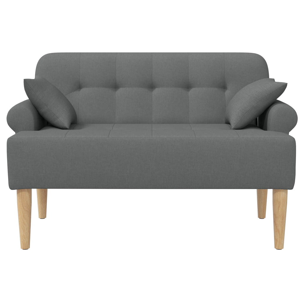Love seat με κουμπιά Σκούρο Γκρι 120 x 65 x 79 εκ Ύφασμα