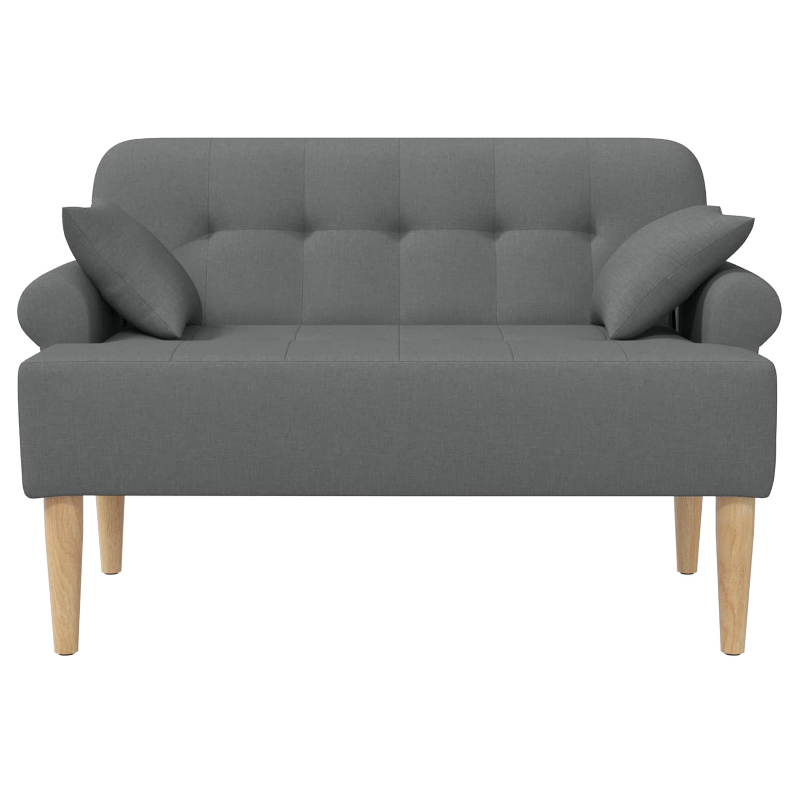 Love seat με κουμπιά Σκούρο Γκρι 120 x 65 x 79 εκ Ύφασμα