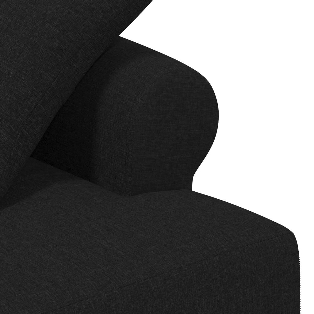Love seat με κουμπιά Μαύρο 120 x 65 x 79 εκ Ύφασμα