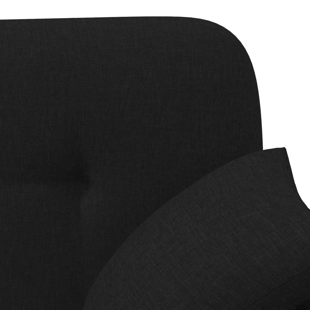 Love seat με κουμπιά Μαύρο 120 x 65 x 79 εκ Ύφασμα