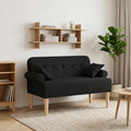Love seat με κουμπιά Μαύρο 120 x 65 x 79 εκ Ύφασμα