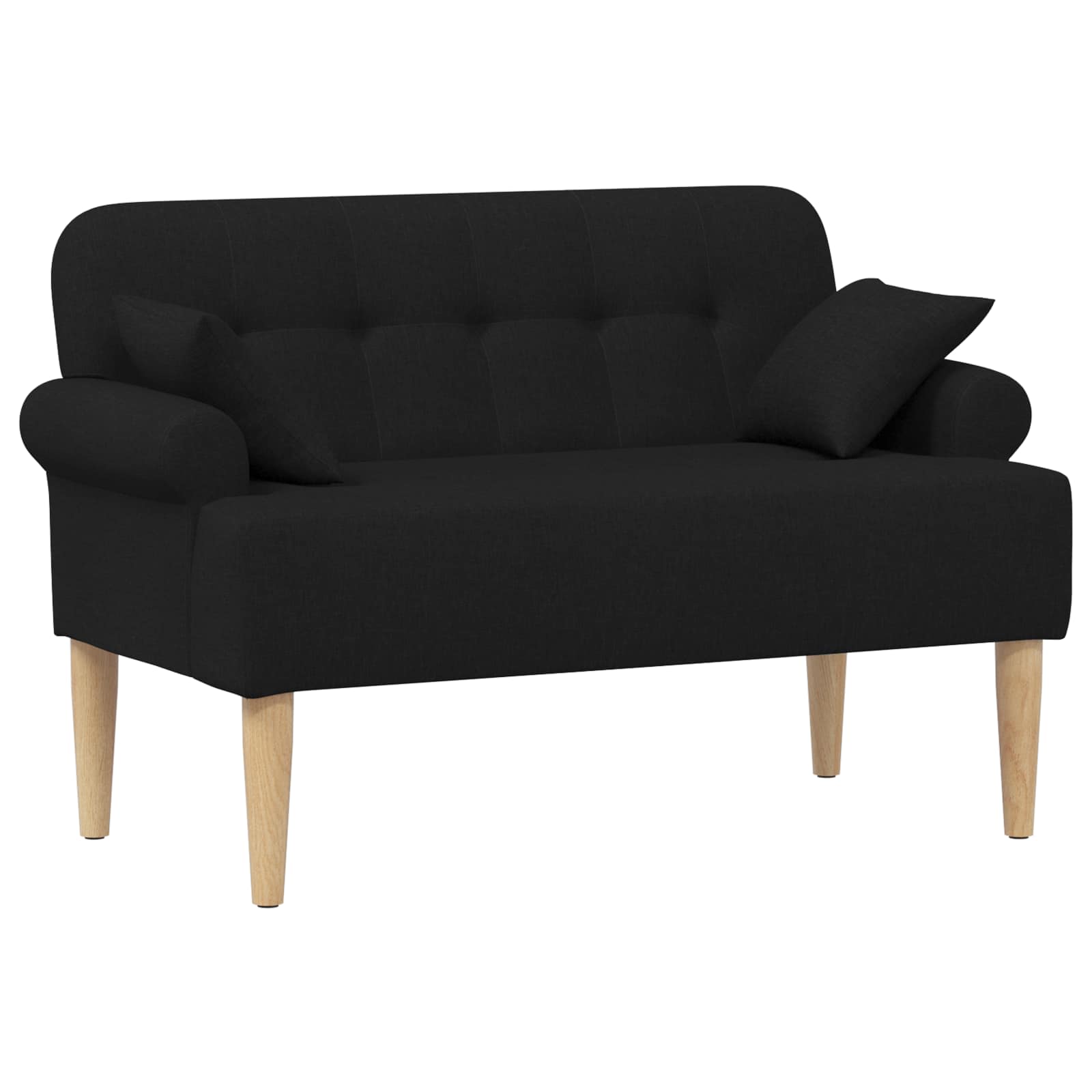 Love seat με κουμπιά Μαύρο 120 x 65 x 79 εκ Ύφασμα