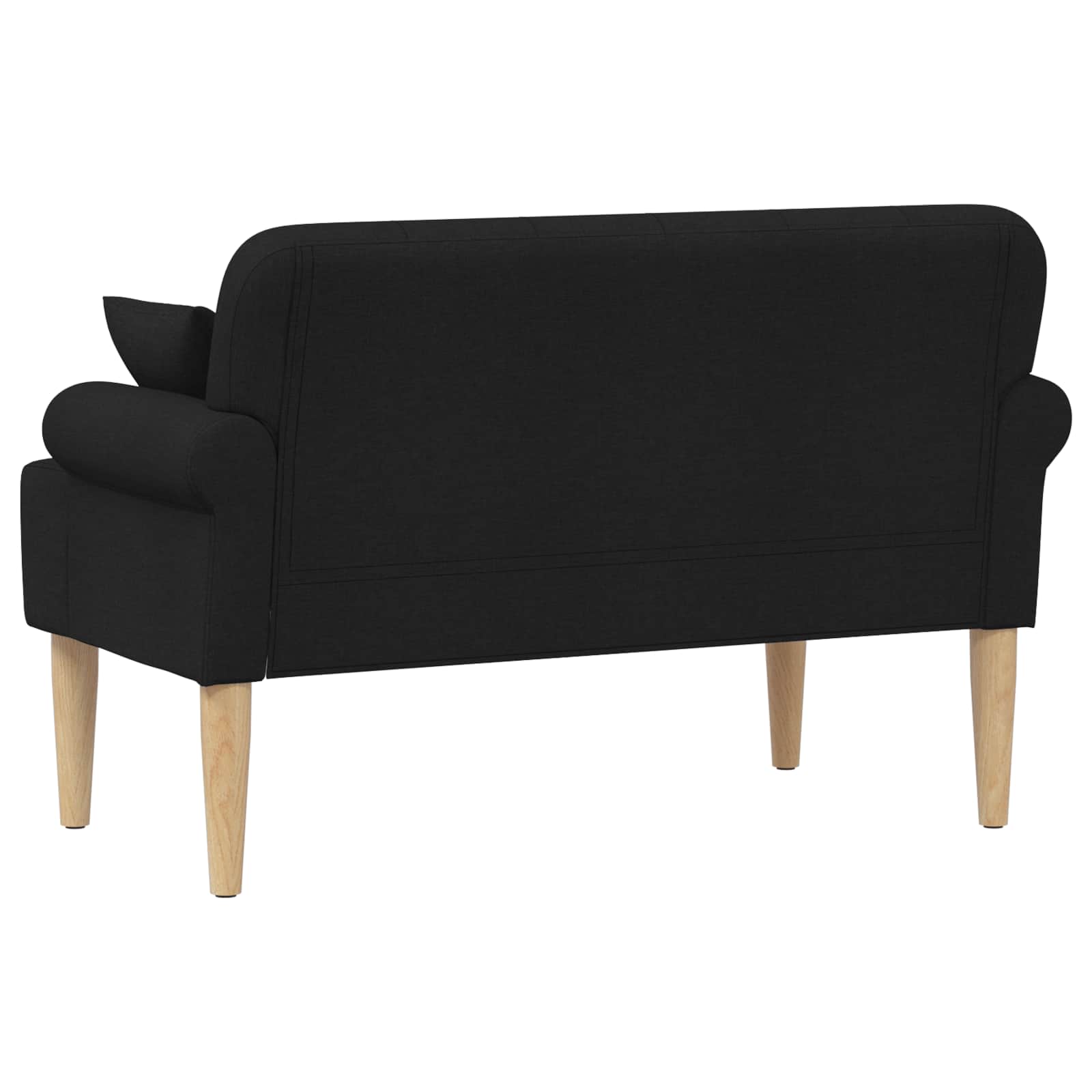 Love seat με κουμπιά Μαύρο 120 x 65 x 79 εκ Ύφασμα