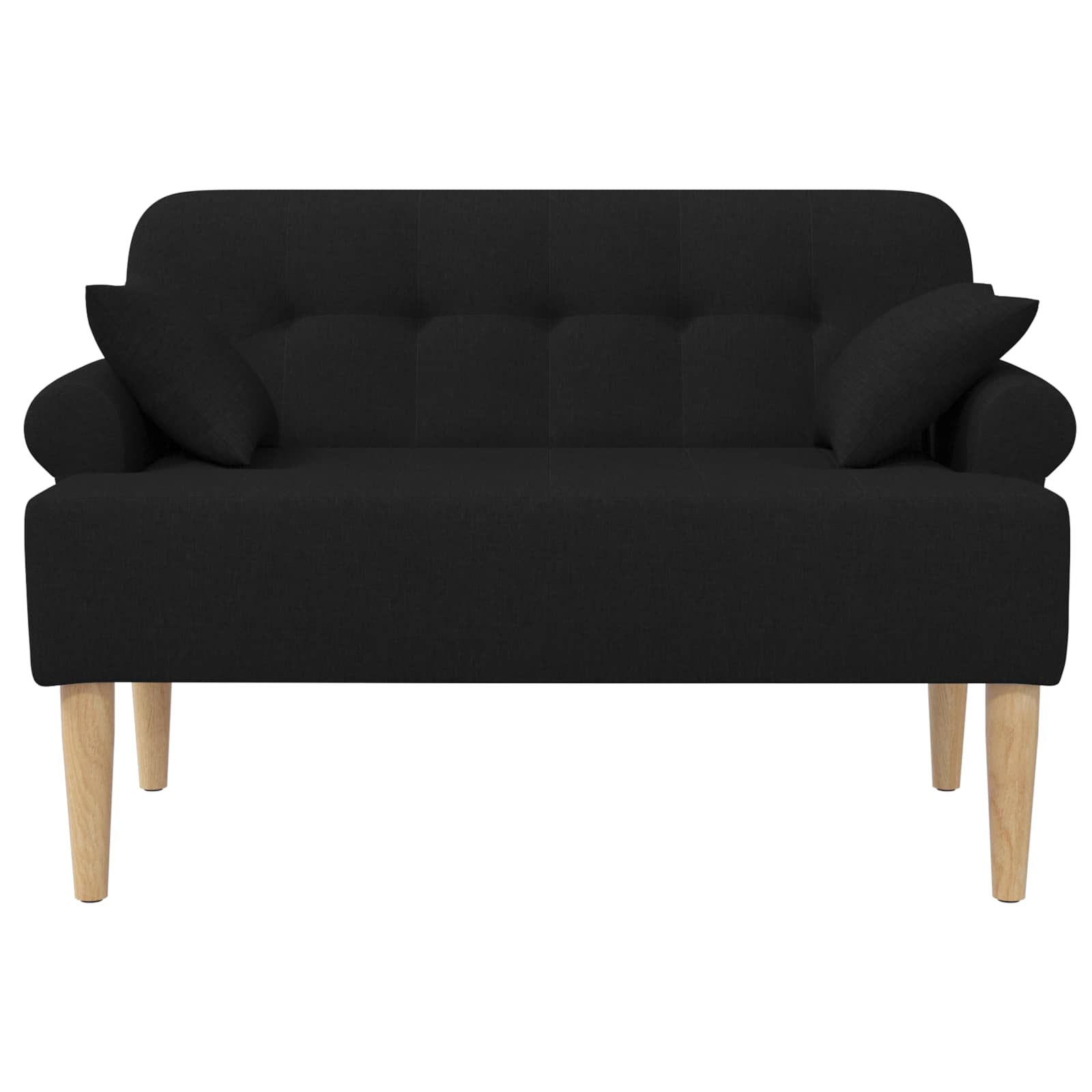 Love seat με κουμπιά Μαύρο 120 x 65 x 79 εκ Ύφασμα