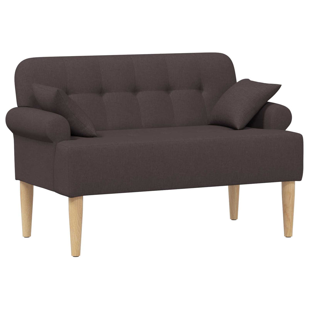 Love seat με κουμπιά Σκούρο Καφέ 120 x 65 x 79 εκ Ύφασμα
