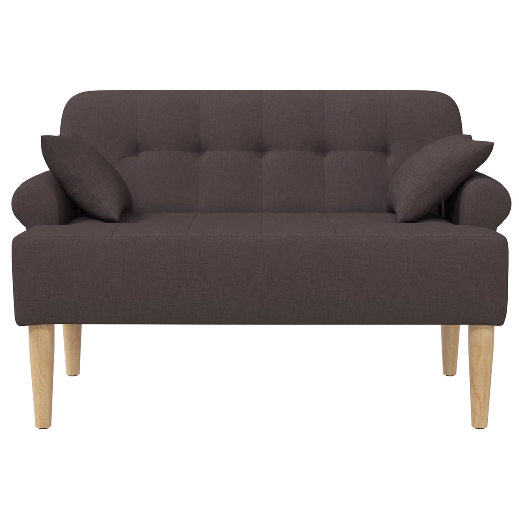 Love seat με κουμπιά Σκούρο Καφέ 120 x 65 x 79 εκ Ύφασμα