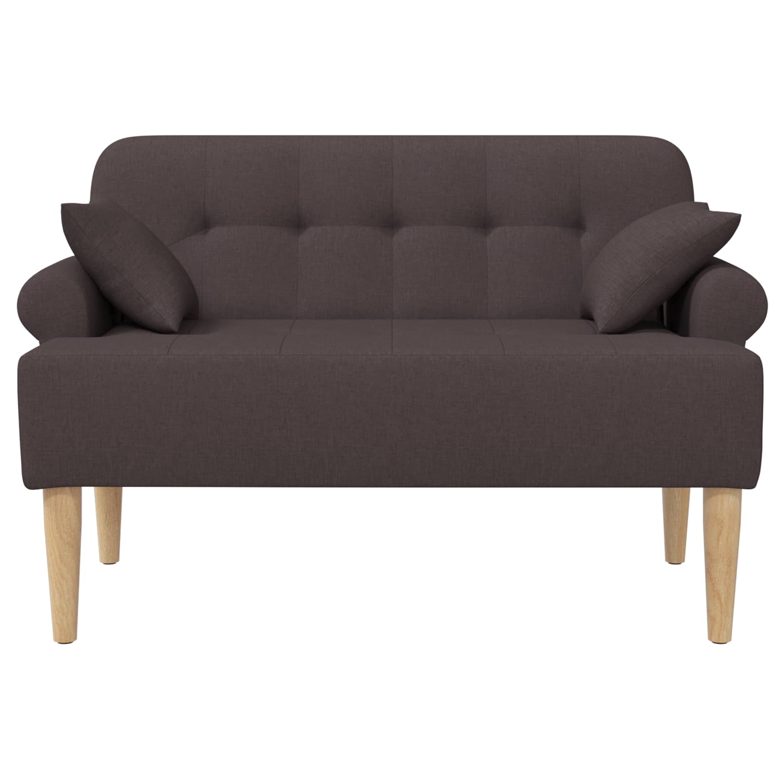 Love seat με κουμπιά Σκούρο Καφέ 120 x 65 x 79 εκ Ύφασμα