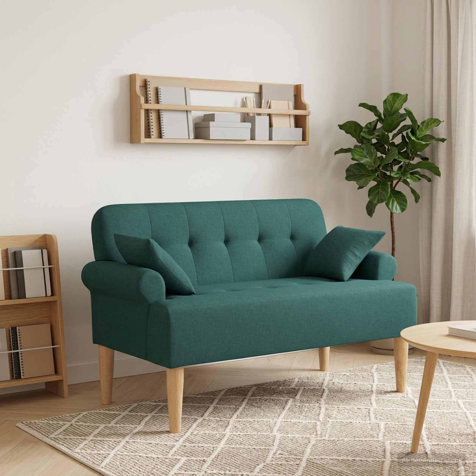 Love seat με κουμπιά Σκούρο Πράσινο 120 x 65 x 79 εκ Ύφασμα