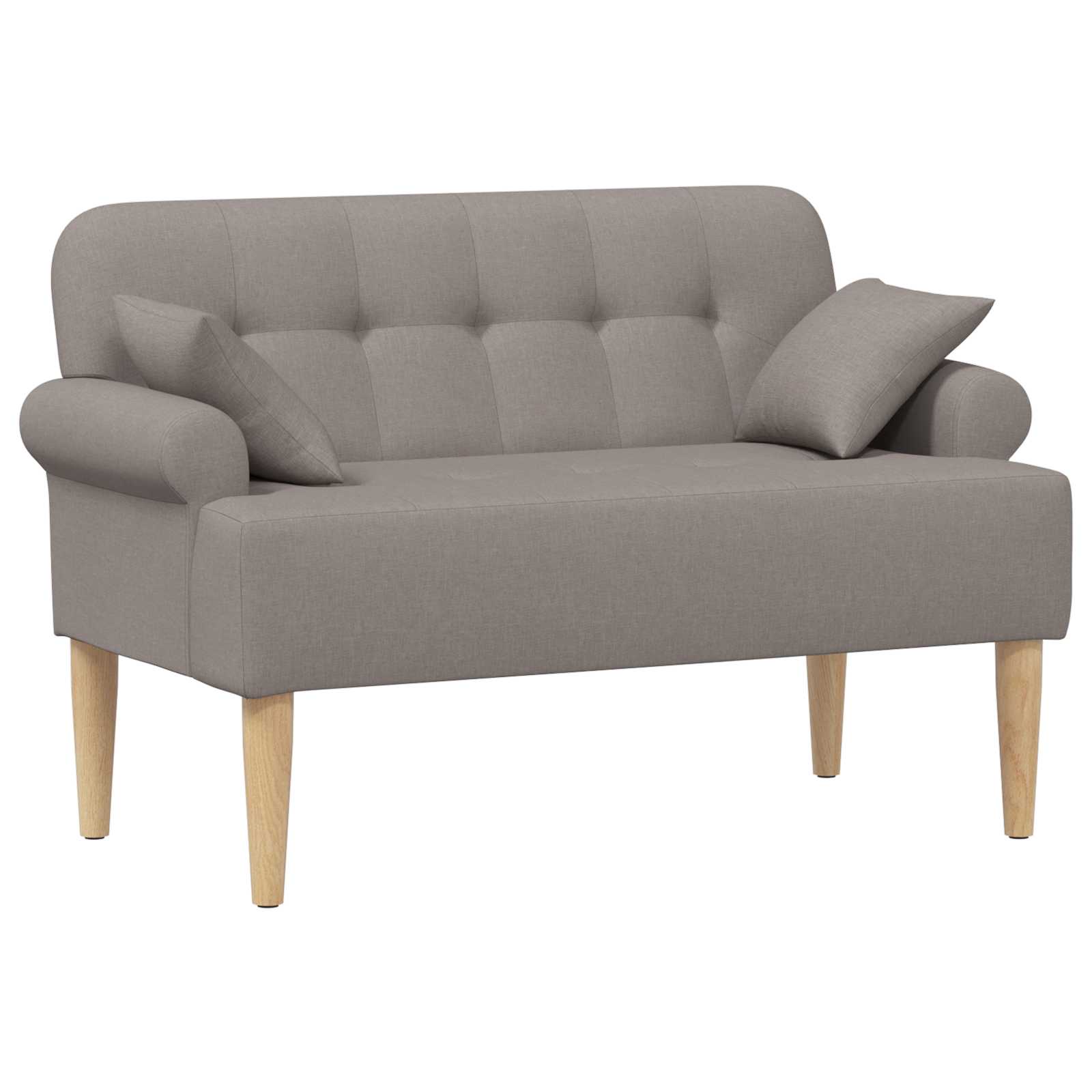Love seat με κουμπιά Taupe 120 x 65 x 79 εκ Ύφασμα