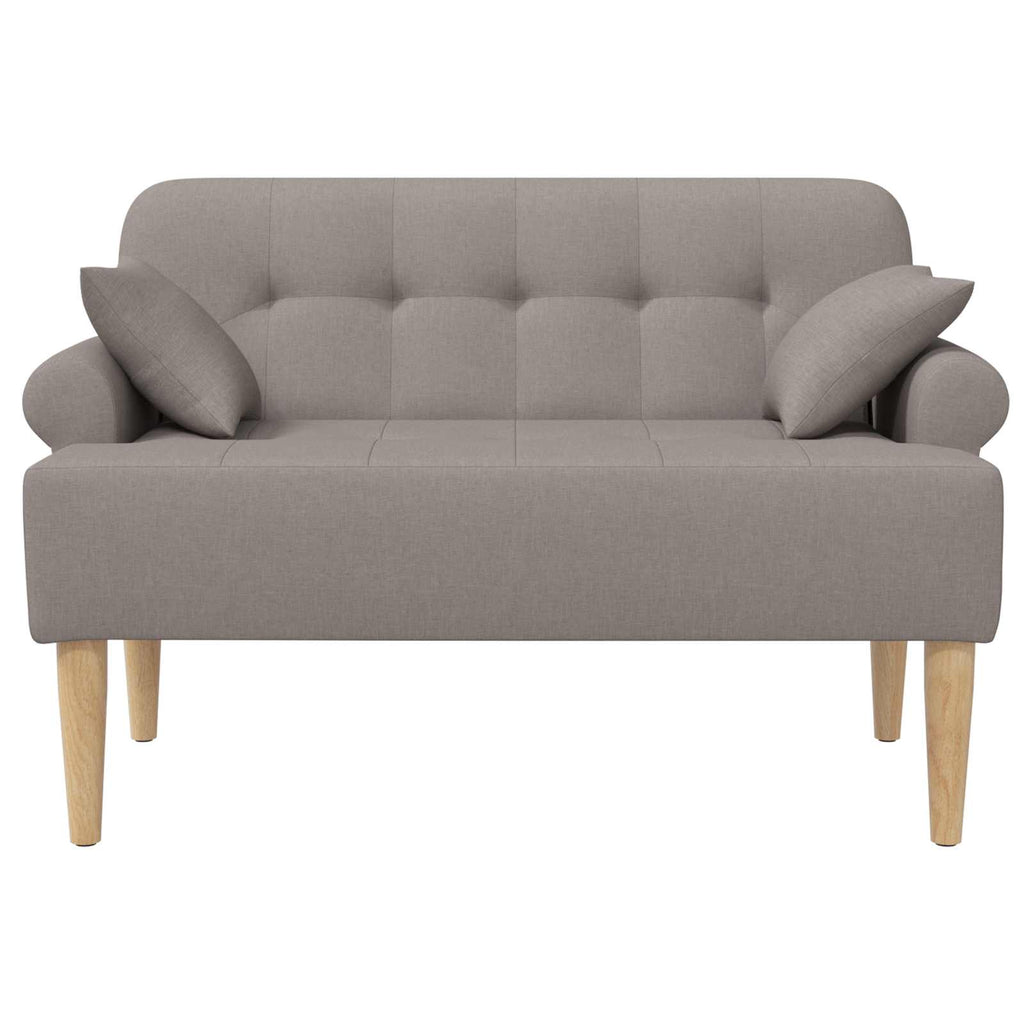 Love seat με κουμπιά Taupe 120 x 65 x 79 εκ Ύφασμα