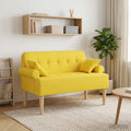 Love seat με κουμπιά Ανοιχτό Κίτρινο 120 x 65 x 79 εκ Ύφασμα
