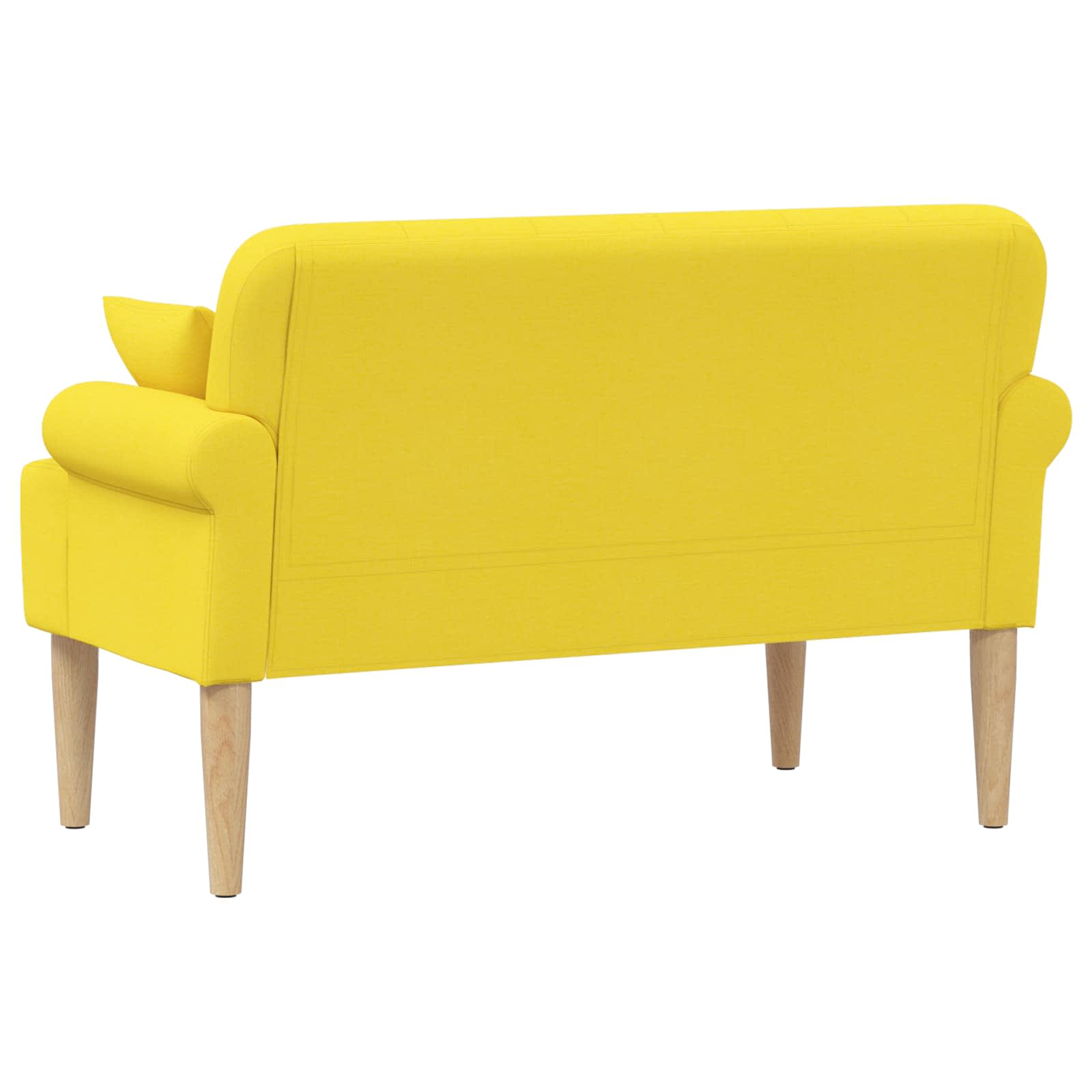 Love seat με κουμπιά Ανοιχτό Κίτρινο 120 x 65 x 79 εκ Ύφασμα
