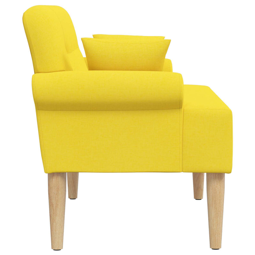 Love seat με κουμπιά Ανοιχτό Κίτρινο 120 x 65 x 79 εκ Ύφασμα