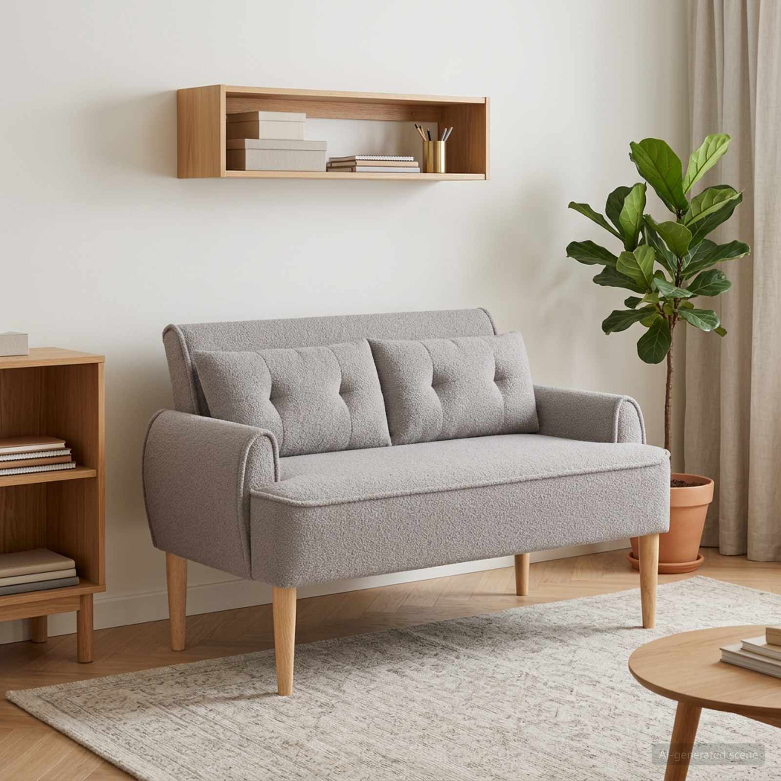 Love seat με κουμπιά Ανοιχτό γκρι 117 x 67 x 77 εκ. Μπουκλέ
