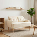 Love seat με κουμπιά Κρεμ 117 x 67 x 77 εκ. Μπουκλέ