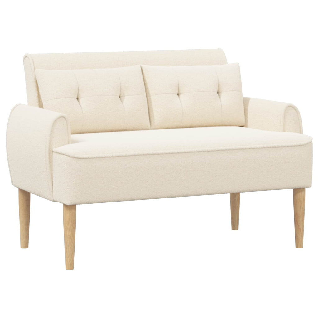Love seat με κουμπιά Κρεμ 117 x 67 x 77 εκ. Μπουκλέ