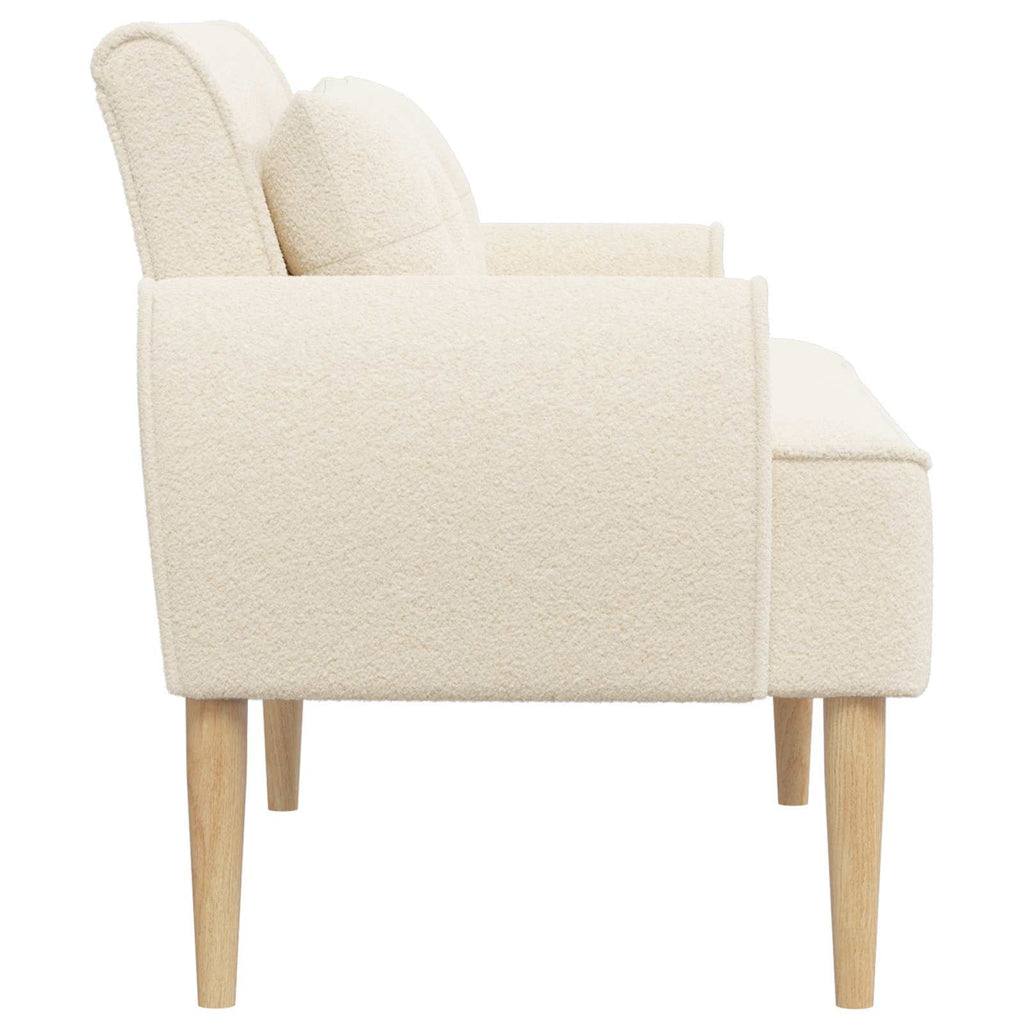 Love seat με κουμπιά Κρεμ 117 x 67 x 77 εκ. Μπουκλέ