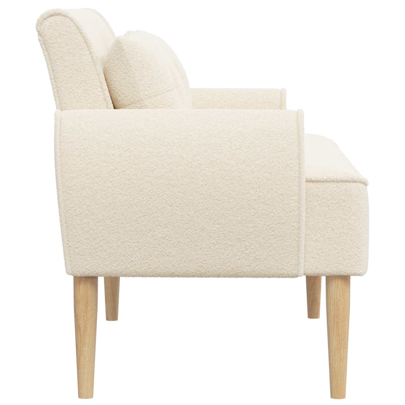 Love seat με κουμπιά Κρεμ 117 x 67 x 77 εκ. Μπουκλέ
