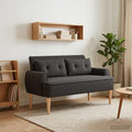 Love seat με κουμπιά Μαύρο 117 x 67 x 77 εκ. Μπουκλέ
