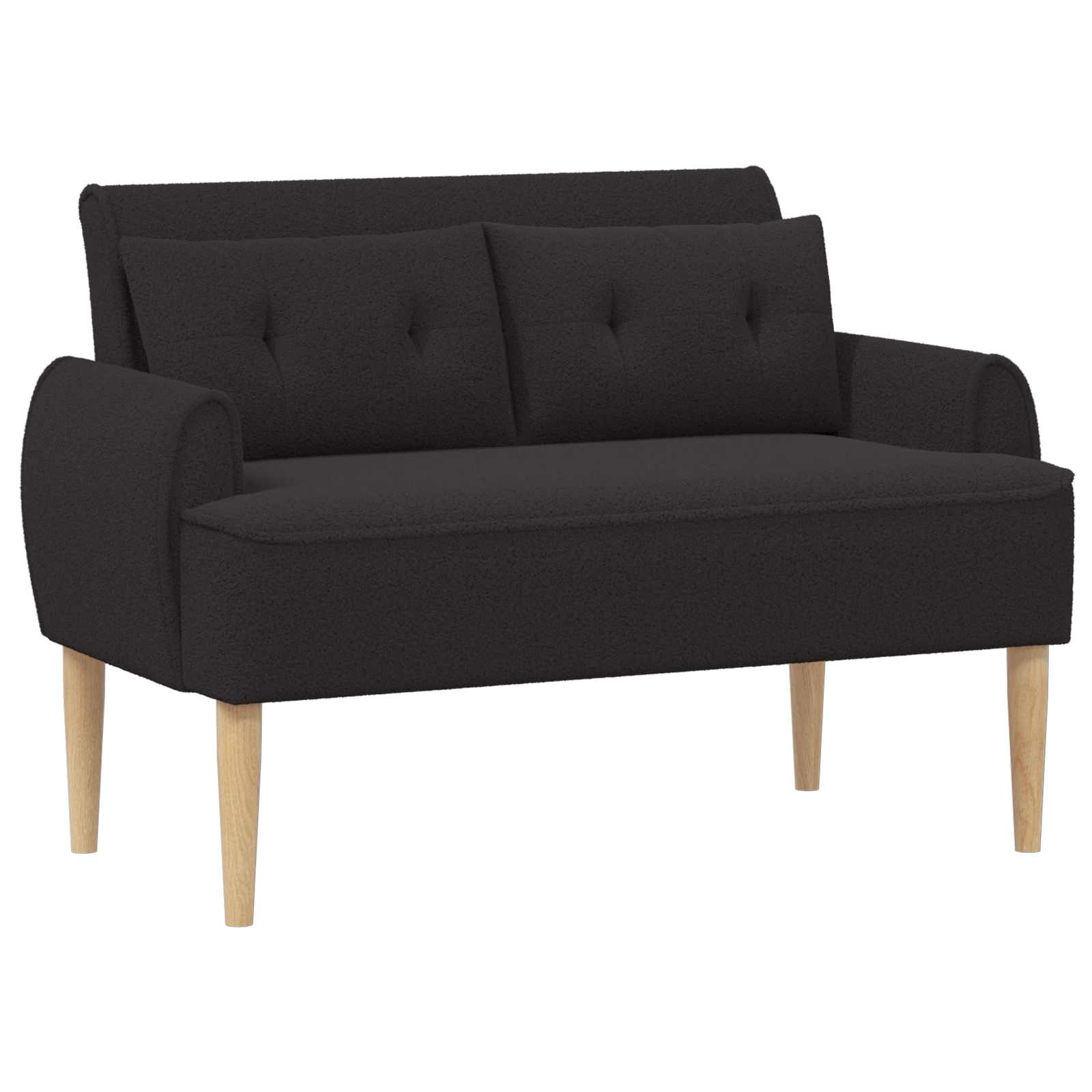 Love seat με κουμπιά Μαύρο 117 x 67 x 77 εκ. Μπουκλέ