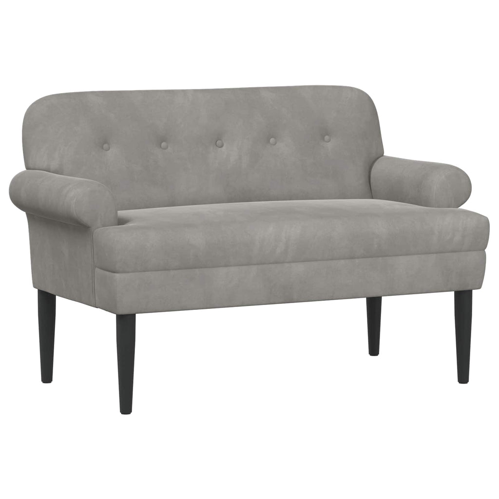 Love seat με κουμπιά Ανοιχτό γκρι 120 x 66 x 78 εκ. Βελούδο