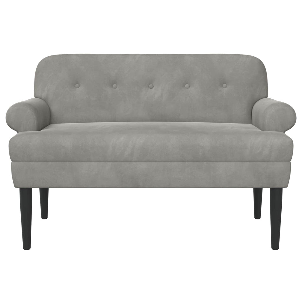 Love seat με κουμπιά Ανοιχτό γκρι 120 x 66 x 78 εκ. Βελούδο