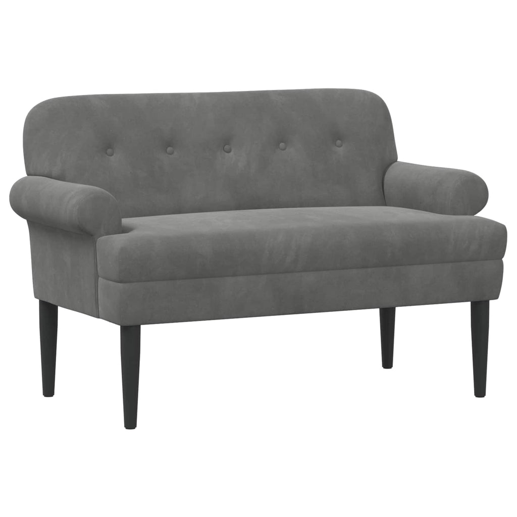Love seat με κουμπιά Σκούρο Γκρι 120 x 66 x 78 εκ. Βελούδο