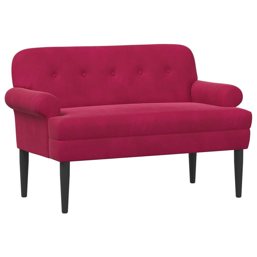 Love seat με κουμπιά Κόκκινο 120 x 66 x 78 εκ. Βελούδο