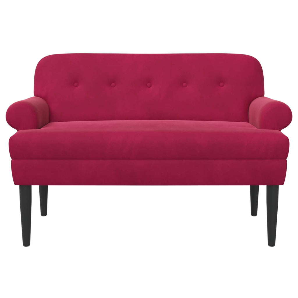 Love seat με κουμπιά Κόκκινο 120 x 66 x 78 εκ. Βελούδο
