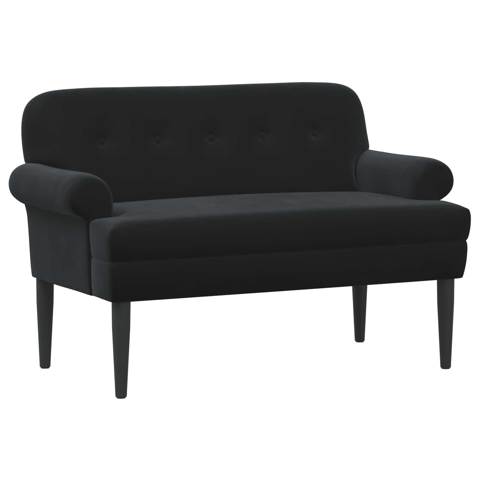 Love seat με κουμπιά Μαύρο 120 x 66 x 78 εκ. Βελούδο